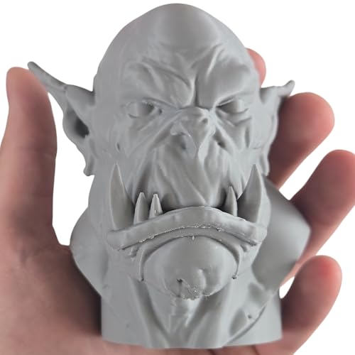 Orc Bust Sculpture – Fantasy Monster Head Figurine for Display, Painting, or RPG Inspiration – Grim Orc Decor Model – 3D Printed in Canada - Image 5