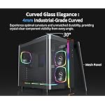 MONTECH King 95 PRO Dual-Chamber ATX Mid-Tower PC Gaming Case, High-Airflow, Toolless Panels, Sturdy Curved Tempered Glass Front, Six ARGB PWM Fan Pre-Installed with Fan Hub, King 95 PRO Black US - Image 2
