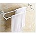 BOCbco Toallero para Colgar en la Pared Multifuncional Anodizado Blanco de Aluminio de Doble Capa de Doble Polo, Longitud de 50 Cm, Toallero de Baño Montado en la Pared, Soporte de Almacenamiento para