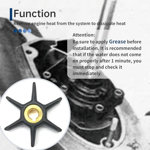 Image of 277181 Water Pump Impeller Replacement for Johnson Evinrude 2 Stroke 3HP 4HP 5.5HP 6HP 7.5HP Outboard Motors - Compatible with 434424 Sierra 18-3001