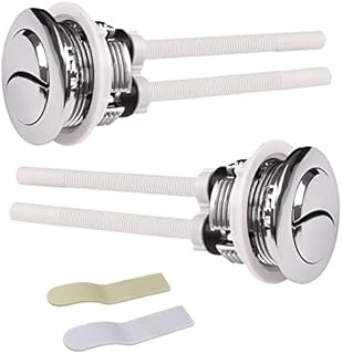 Toilet Flush Button, 2 Pack Toilet Flush Button Replacement, 38mm Dual Flush Toilet Push Button, Push Button Toilet Flush for Bathroom Toilet Repair(with 2 Toilet Lid Lifters)