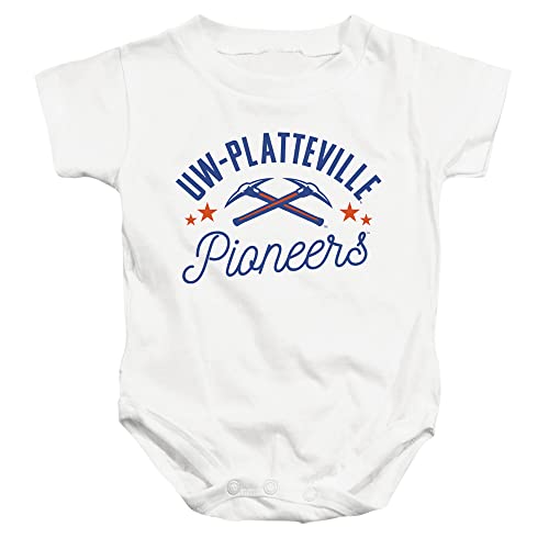 University of Wisconsin-Platteville Official Pioneers Unisex Infant Snap Suit for Baby,White, 6 Months