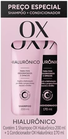 Kit Shampoo e Condicionador Hialurônico Ox para Cabelos Desidrata...
