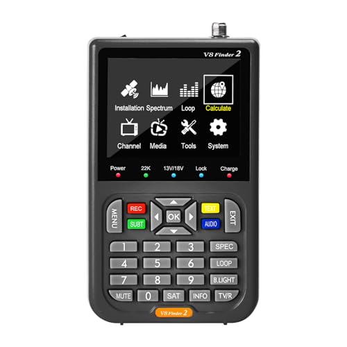 Buscador de señal por satélite, medidor digital de TV con pantalla LCD, herramienta portátil de 4000 mAh, ajuste preciso de antena parabólica para el hogar, caravana y configuración profesional