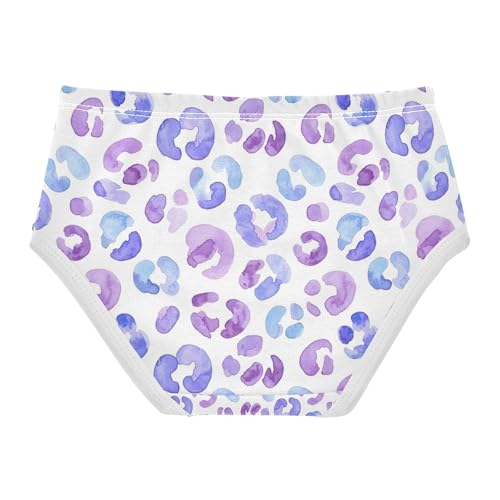 Girls Underwear, Watercolor Leopard Spots Purple Toddler Girl Panties, Girls Underwear Cotton, 2T–8 Years2