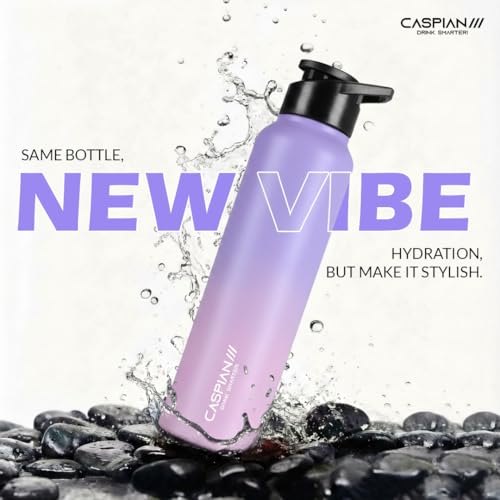 Image of CASPIAN / / / HIke ISI Certified Stainless Steel Water Bottle 1ltr. (Multicolor, 1 Litre, Set of 3) |Leak Proof Sipper for Fridge Home Office Travel School Kids Boys Girls Adults Sports Gym |BPA Free