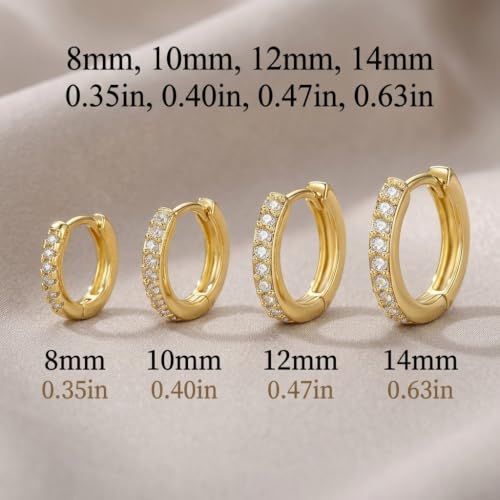 Image of SANNIDHI 4 Pairs Hoop Earrings for Women Men Stylish Stainless Steel 8mm 10Mmm 12mm 14mm Ear Rings Trendy Cartilage Surgical Hoops Earrings for Women Girls Men - Silvercolor