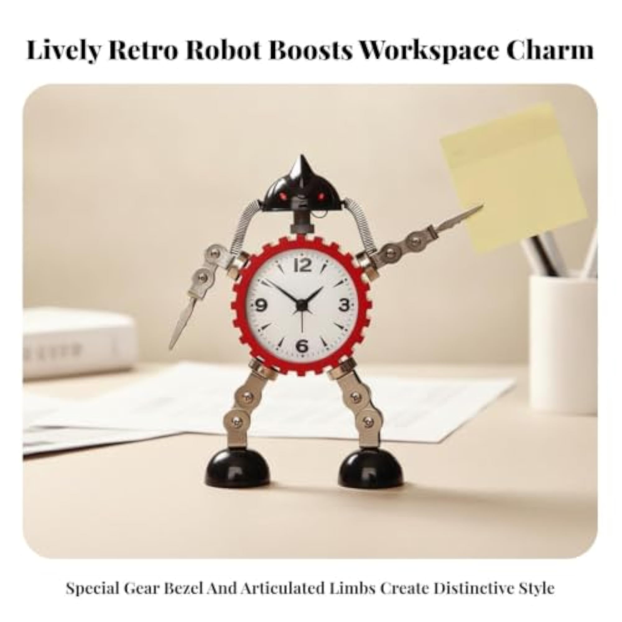 Silent Automaton Timepiece Clock, Robot Design