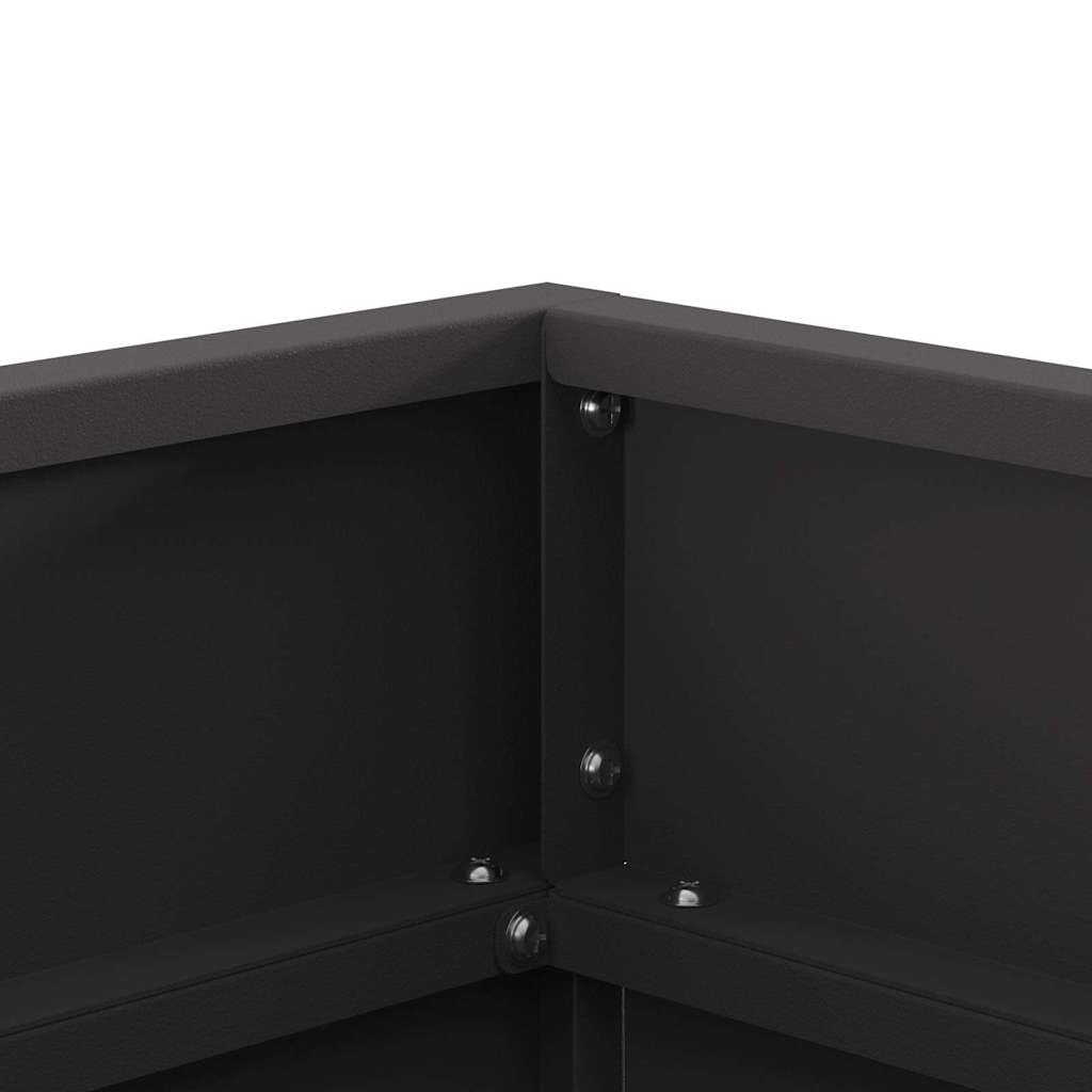 Brasero negro 50 x 50 x 38 cm de acero para jardín, terraza, exterior con protección contra la corrosión, resistente al calor, para reuniones al aire libre, portátil, resistente al calor a
