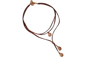 Boho Brown Suede Layered Feather Necklace