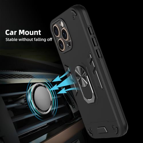 Image of NDCOM for iPhone 16Pro Max Cover | Premium Protective iPhone 16 Pro Max Case | Optimal Fit and Style | 16 Pro Max Case | Ring Holder Case Black