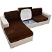 C/N Housse Coussin de canapé en Velours Extensible Housses de Coussin de siège de canapé Housses de Protection de Coussin de canapé Amovibles Marron