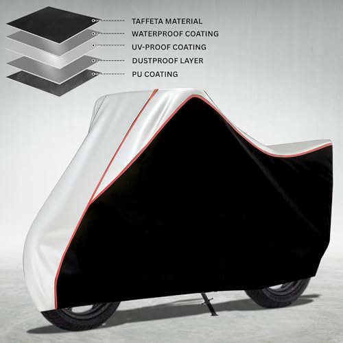 Image of Motorcycle Scooty Body Cover for Outdoor Use - Heavy Fabric Water Resistant Two Wheeler Cover with UV, Dust & Rain Protection Compatible for Ola S1 Pro