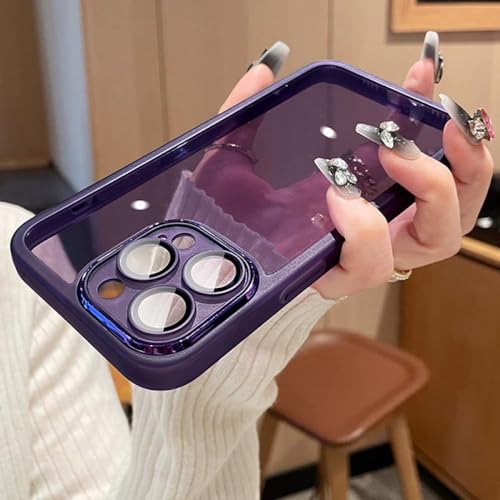 Coque paillettes iPhone 13 Pro Max en silicone transparent violet