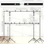 Backdrop Stand, 7x10ft(2.1x3m) Photo Studio Adjustable Background Stand Support Kit with 5 Crossbars, 6 Backdrop Clamps and and Carrying Bag for Photo Video Shooting, Parties, Wedding - Image 3