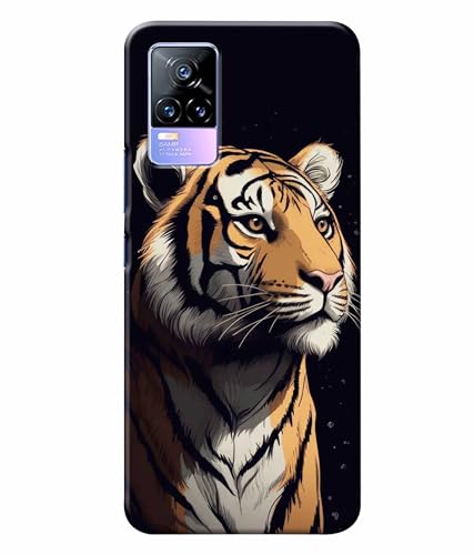 Image of Tiger Faces Animal Printed Hard Back Case Cover & Compatible for Vivo Y73 / Vivo V21E (Multicolor) - D1807