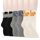 scenicamp 3 Pairs Cat Socks with Balls Cute Women's Cotton Cat Socks Funny Animal Crew Sock for Women Cats Lovers Gift