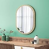 Yurupa Spiegel,Ovaler Wandspiegel 45 x 69 cm,Flurspiegel,Badspiegel,Badezimmerspiegel,für Wohnzimmer Diele Schlafzimmer Büro,Modernes Design,GN1-HZ