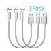 AOSOK Micro USB Cable, 3Pack 1ft(30cm) Premium Short Nylon Braided High Speed [Fast Charger] Android Charger Cables for Galaxy S7/S6/S5,Note 5/4/3,HTC,LG,Nexus Sony and more (Grey)