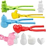 Qunkun Schneeballzange，Schneeball Clip, 5 Stück Schneeball Maker, Schneeball Former Set, Schneeball Form, Bär Schneemann Herz Ente Dinosaurier Schneeball Maker Clips, für im Freien Spielen (D)