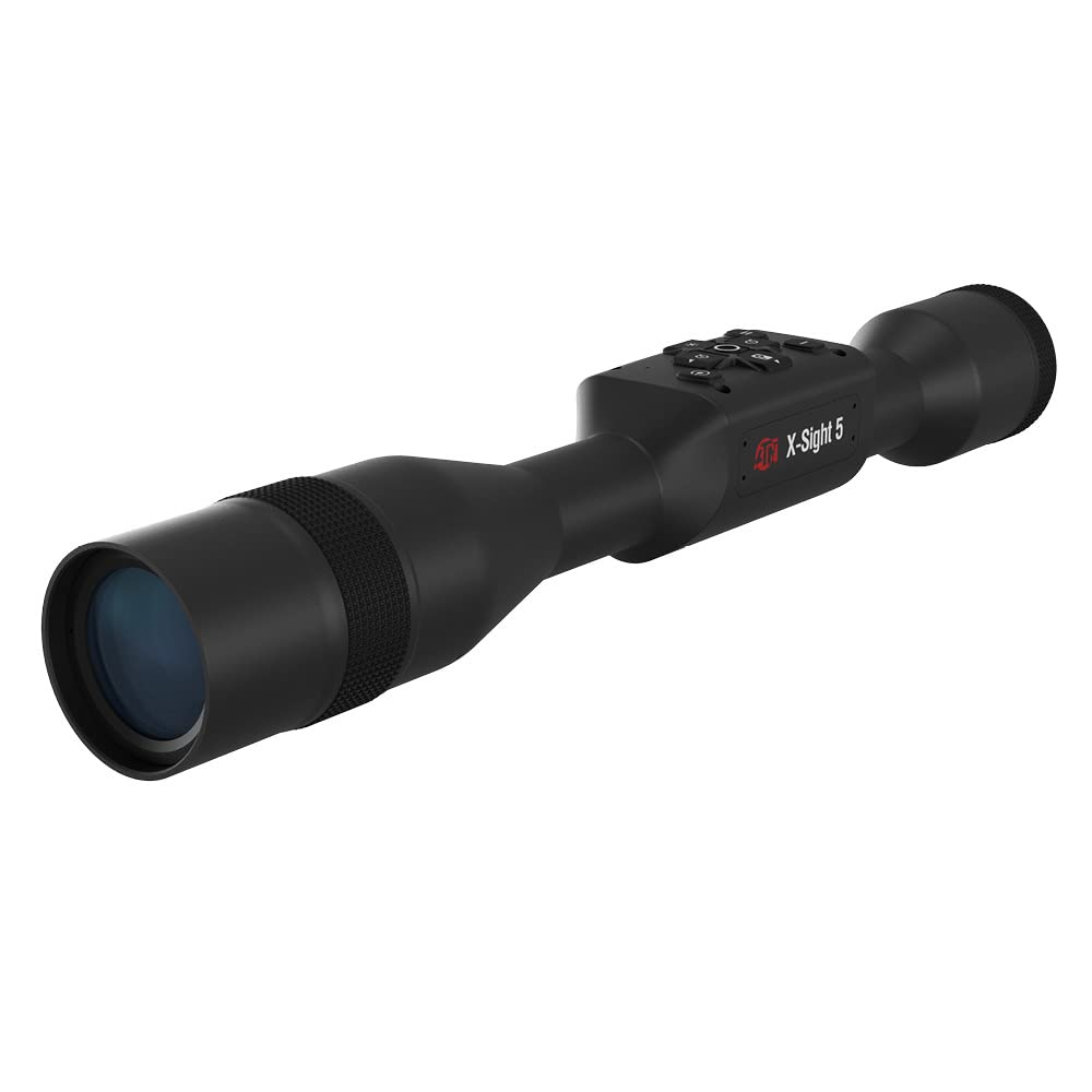 ATNX-Sight 5 Smart Day/Night Hunting Scope w/Ballistics Calc, 4056x3040 Resolution, Video Record, Wi-Fi, 14hrs+ Battery Power (5-25x)