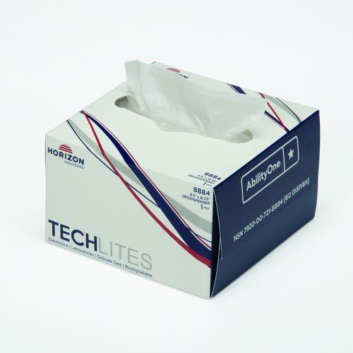 Horizon IndustriesDelicate Surface Cleaning Wipes, 1-Ply, Unscented, White, 280 Sheets per Dispenser, 60 Boxes per Case