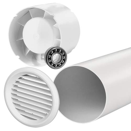 Preisvergleich Produktbild SET - Einschubventilator SD Z mit Nachlauf, Rohr, Lüftungsgitter (100)