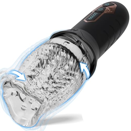 Elektrischer Masturbator Cup Mann Masturbieren für Männer mit 5 Rotationsmodi 10 Vibrationsmodi Sex Spielzeug für die Männer Solo Transparenter Blowjop Sucking Machine Masturbatoren Sextoysets für Men