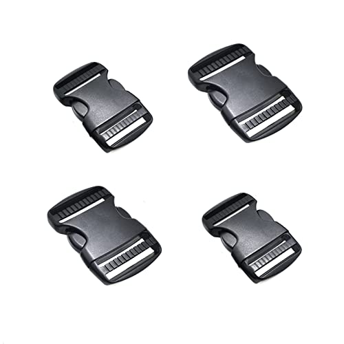BDSHUNBF 4 Piezas Hebilla de Liberación Lateral Doble, 38mm 50mm Hebillas de Plastico, Hebilla de Mochila, Hebilla para Cinturón para Hacer Bricolaje Correa de Equipaje, Reparación de Mochila Cover