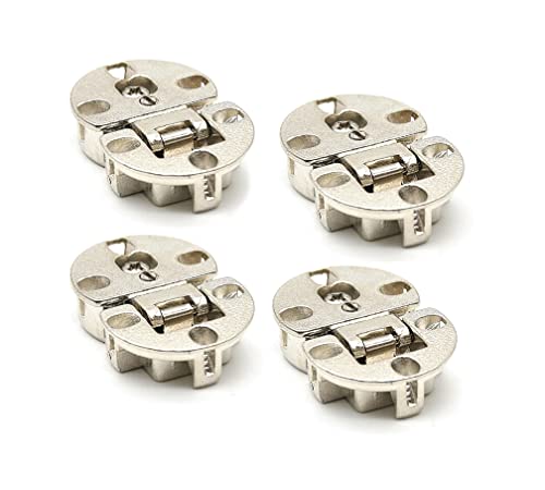 DOJA Barcelona | Bisagra Oculta | 4 Bisagras Apertura 180 º | para Solapa con Agujero 35mm | Zamak Cromado | Bisagra Abatible para Mesa Plegable, Puertas Cocina, Puertas de Madera Interior, Armario