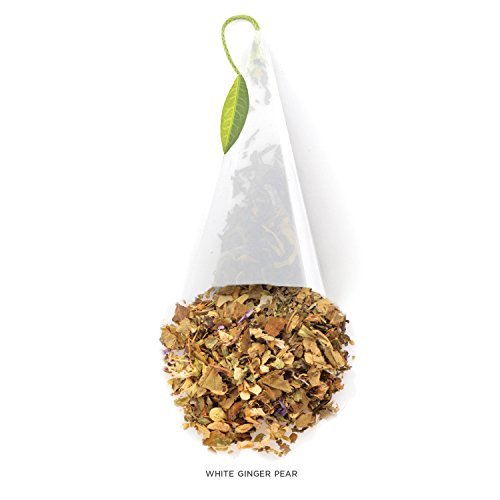 Tea Forte White Ginger Pear White Tea Event Box, Bulk Pack of 48 Pyramid Infuser Tea Sachets for All Occasions