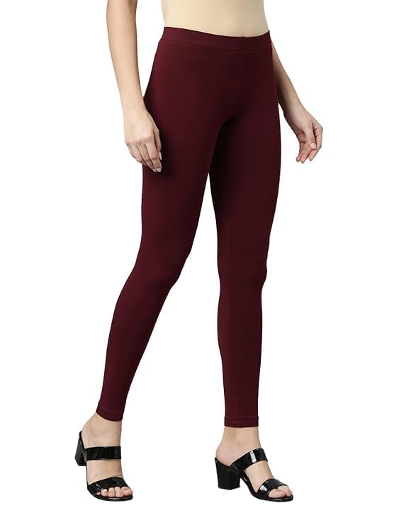Image of Women Cotton Solid Belt Ankle Length Legging Four Way Lycra Leggings