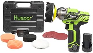 Polisher/Sander, Huepar 3-inch Cordless Lightweight Car Buffer/Waxer with Variable Speed 2800/8300RPM, Two-Position Side