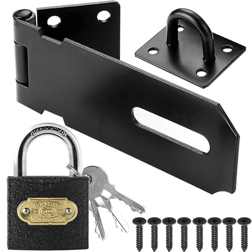 Litensh 3 Inch Loquet Porte Acier Inoxydable avec Cadenas Agrafe, Verrou Porte Loquet de Sécurité Loquet de Cadenas Agrafe Porte Fermoir Moraillon De Verrou...