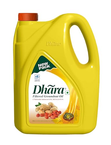 Image of Dhara Filtered Groundnut Oil (0% Trans Fat), 5 L Jar, 4.55kg