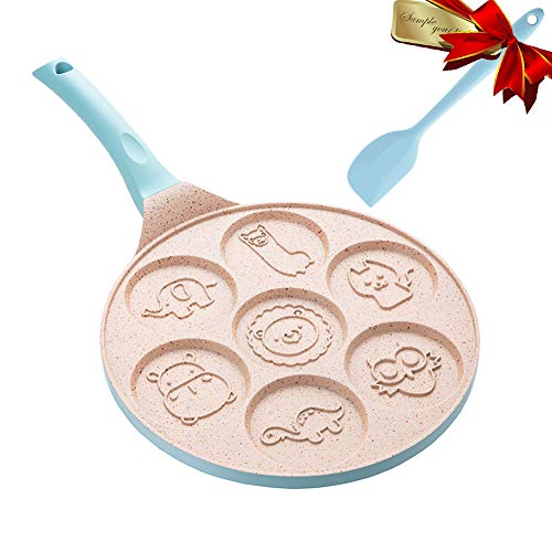 Pancake Pan - Pancake Mold Nonstick Griddle Maker 7 Animal, Blue