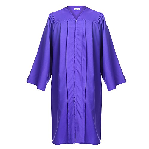 Newrara Unisex Premium Matte Graduation Gown Only (Medium 48(5'3"-5'5"), Purple) by Newrara - Used condition - US$12.96
