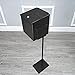 FixtureDisplays® Black Metal Donation Box Floor Stand Lobby Foyer Tithes & Offering Suggestion Collection Ballot Box 11065+10918-BLACK-NF