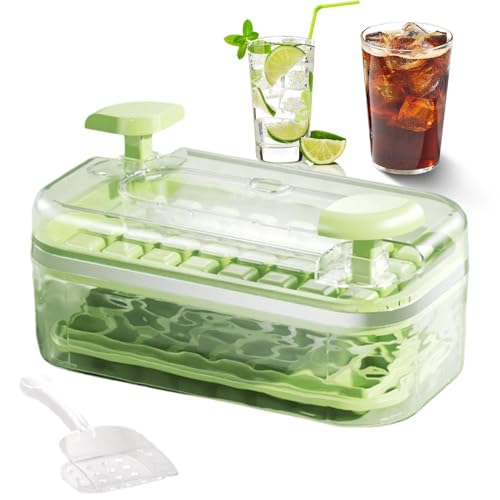 Ice Trays - PP Silicone PET 8.86x4.92x3.74in Tray, Press Release Mold, Freezer Storage Bin | Stackable Organizer, Reusable Maker