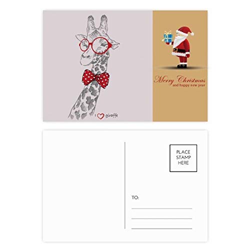 Cartes postales Girafe Père Noël : transmettez de la joie et du sourire à vos proches