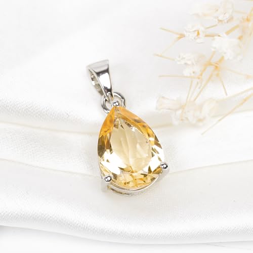 Pendentif citrine en argent 925 fait main au style bohème pour femme SP15 - 3