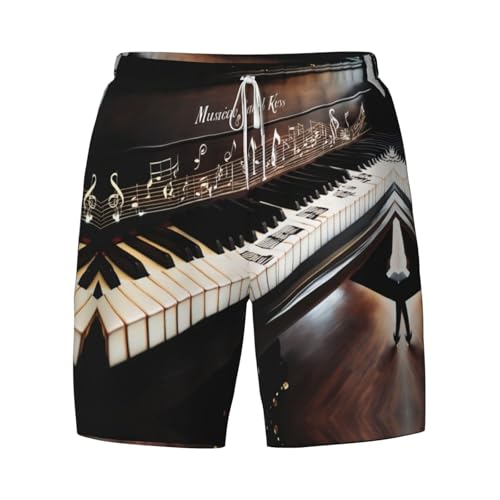 Pantalones cortos de natación para surf y playa con notas musicales 5