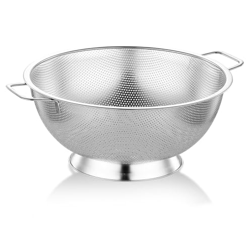 Colador Cocina, 31,5 Cm Filtro Profesional, Escurridor Verduras Escurridor Pasta Con Mango Pesado Y Base Anillo Sólido Drenaje Automático, Adecuado Para Pasta, Pasta, Bayas, Verduras, Frutas, Fideos