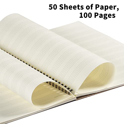 BestSounds Manuscript Paper, Blank Staff Paper Sheet Music Composition Notebook Piano Accessories Gifts, 50 Pages 10 Staves