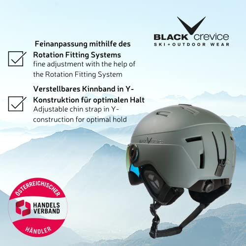 Black Crevice Skihelm Calgary mit Visier, Gun mat/Silver, M/L (58-61)