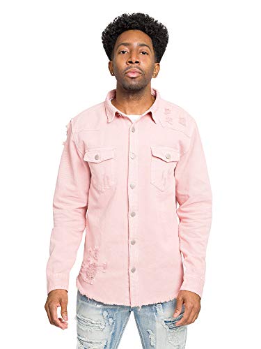 Image of VICTORIOUS Men's Distressed Denim Jacket