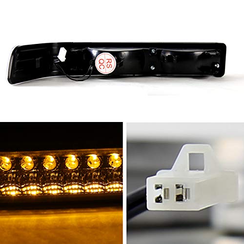 Instyleparts Smoke Lens Chrome Bezel LED Parking Bumper Lights Made For Chevrolet Chevy S10 Blazer GMC Sonoma 98-04 1998 1999 2000 2001 2002 2003 2004