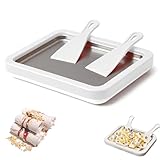 Rolled Ice Cream Maker, At Home Rolled Ice Cream Kit, Diy Homemade Rolled Ice Cream Tray, Suitable for Families and Parties (White)
