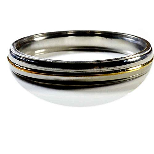 Pulsera Kadda Amritsar de latón para hombre brazalete rígido de acero talla 2-2