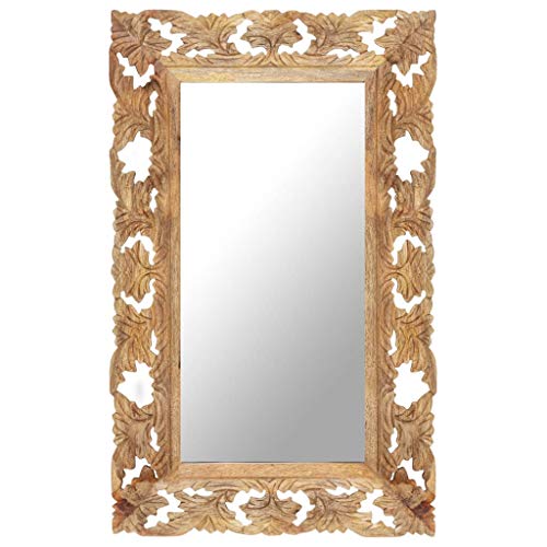 Miroir marron bois de manguier résout le manque de cachet des murs blancs - 2